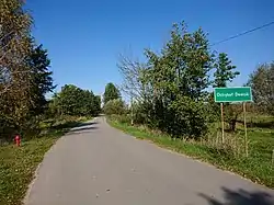 Entrance to Ostrykół Dworski village, Długosiodło, Poland