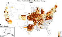 Map of "other" presidential election results by county