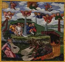 Image 28The Giving of the Seven Bowls of Wrath / The First Six Plagues, Revelation 16:1–16. Matthias Gerung, c. 1531 (from List of mythological objects)