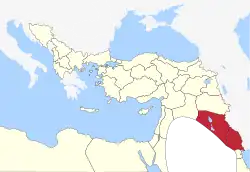 Approximate area under Mamluk rule.