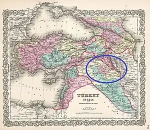 Ottoman Kurdistan in 1855.