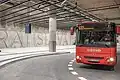 Bus station on the first underground floor