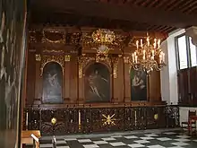 Vierschaar with 3 paintings by Willem Doudijns