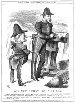 Pinafore did not begin the mockery of Smith: This Punch cartoon is from 13 October 1877, months before the première of Pinafore.