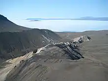 Outcrops on Axel Heiberg Island. July 2, 2012.