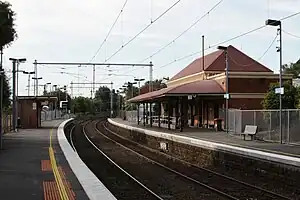 Northbound view from Ascot Vale platform 2 facing platform 1