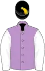 Mauve, white sleeves, black cap, gold tassel