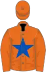 Orange, royal blue star