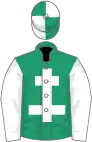 EMERALD GREEN, white cross of lorraine and sleeves, quartered cap