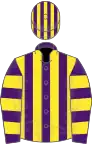 PURPLE, Yellow stripes, Purple sleeves and Yellow hoop, Purple cap