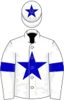 White, blue star, armlets and star on cap