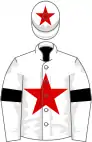 White, red star, black armlets, white cap, red star