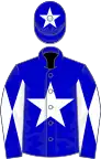 Blue, white star, diabolo on sleeves, blue cap, white star