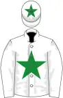 White, green star, star on cap