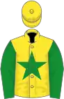 Yellow, green star and sleeves, yellow cap