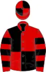 Red and Black (quartered), hooped sleeves