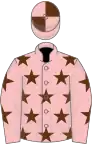 PINK, brown stars, quartered cap