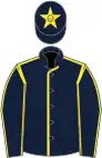 Dark blue, yellow seams and star on cap