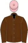 Brown, brown sleeves, pink cap