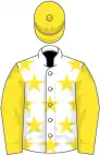 White, yellow stars, sleeves and cap