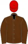 Brown, brown sleeves, red cap