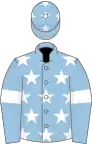 Light blue, white stars, armlets and stars on cap