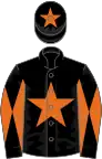 Black, Orange star, diabolo on sleeves and star on cap