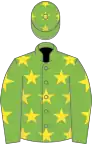 Light green, yellow stars