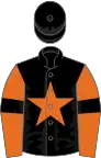 Black, orange star, orange sleeves, black armlets