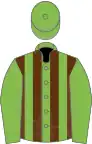 Light Green and Brown stripes, Light Green sleeves and cap