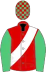 Red, White sash, Emerald Green sleeves, Emerald Green and Red check cap