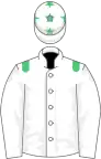 White, emerald green epaulets, emerald green stars on cap