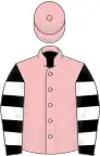 Pink, black and white hooped sleeves, pink cap