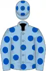 Light blue, royal blue spots