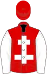 Red, white cross of lorraine and sleeves