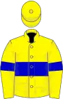 Lemon, blue hoop on body and sleeves, lemon cap