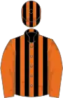 Orange, black stripes, orange sleeves