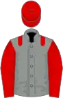 Grey, red epaulets, sleeves and cap