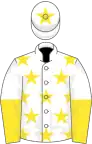 White, yellow stars, halved sleeves and stars on cap