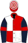 Red and White (quartered), Dark Blue sleeves, Red armlets, Red and White hooped cap