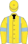 Yellow, light blue braces and armlets