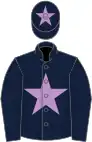 Dark blue, mauve star, dark blue sleeves, dark blue cap, mauve star