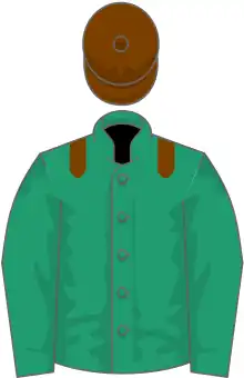 Dark green, brown epaulets, sleeves and cap