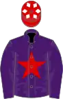 Purple, Red star and sleeves, Red cap with white peak