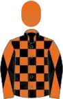 Orange and black check, diabolo on sleeves