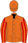 Orange, red striped sleeves