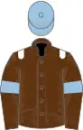 Brown, white epaulets, brown sleeves, light blue armlets, light blue cap