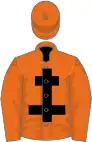 Orange, black cross of lorraine