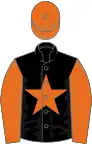 Black, Orange star, sleeves and cap