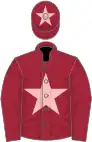 Maroon, pink star and star on cap